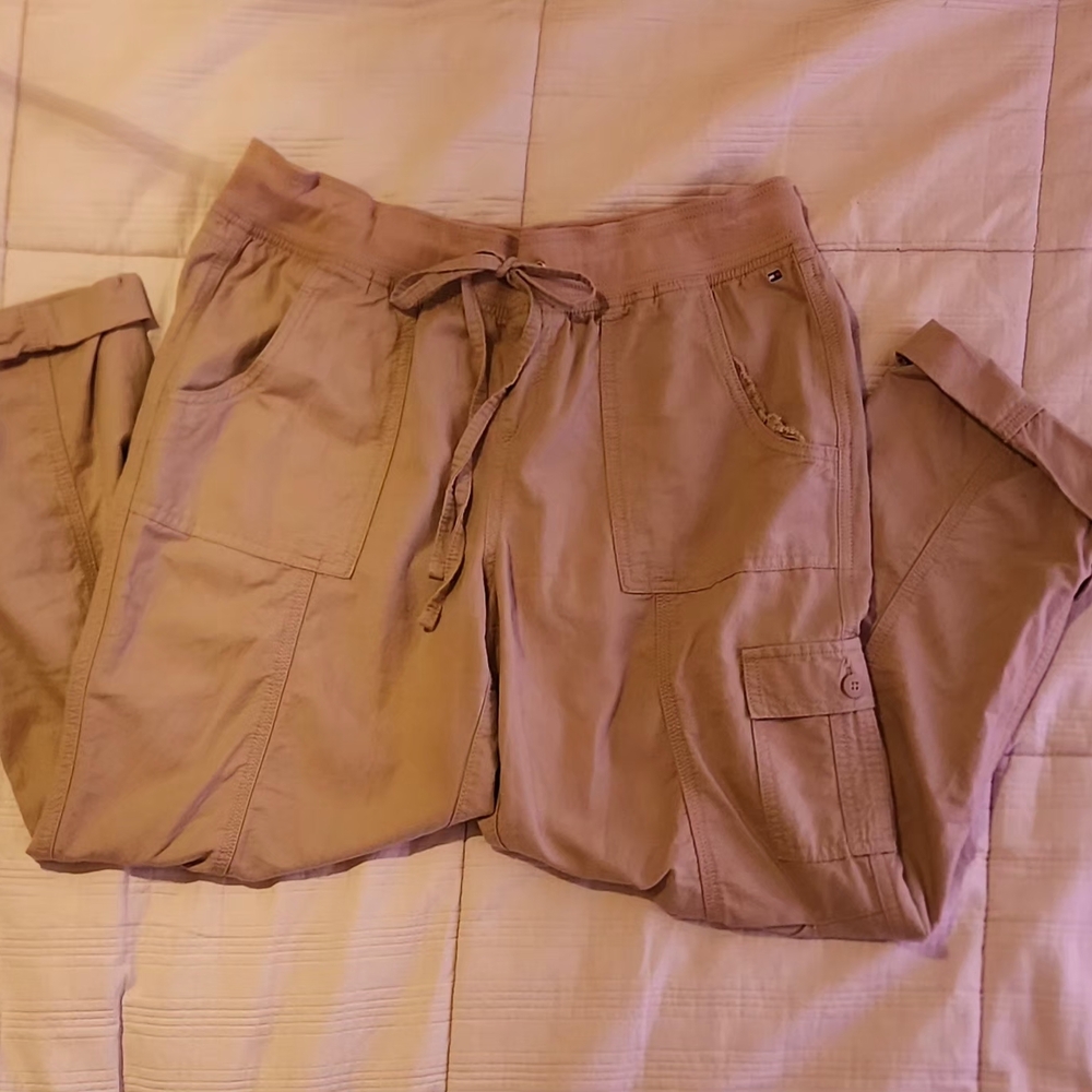 Tan Lightweight Joggers with Elastic Waist